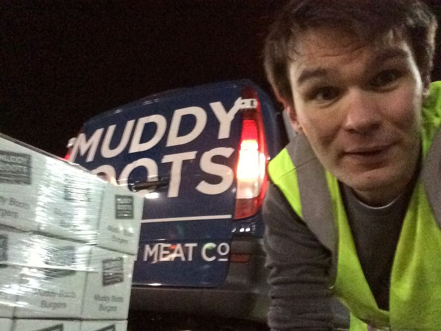 Ro in hi-vis on a night delivery